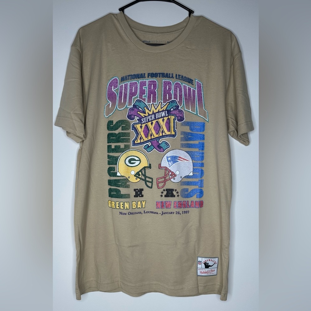 Vintage Mitchell & Ness NFL Super Bowl XXXI Tan T-Shirt